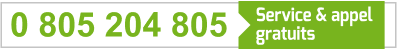 Service et appel gratuit : 0 805 204 805