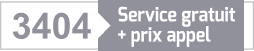 3404 - Service gratuit + prix appel